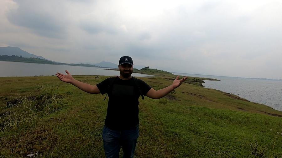 Mihir at the Morbe Dam viewpoint
